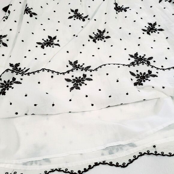 Zara Midi eyelet Dress white blouson S Embroidered peasant Floral Tassels TRF - Picture 15 of 15